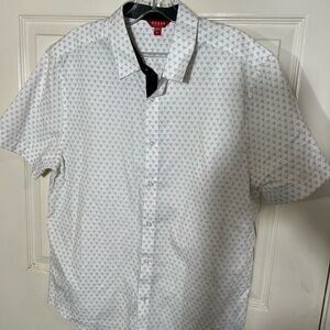GUESS Men's White Geometric Button Down Shirt